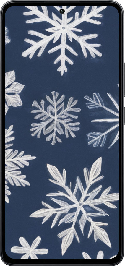 Силиконовый чехол Снежинки для Xiaomi Poco M7 Pro 5G - 5821u-3942 изображение 