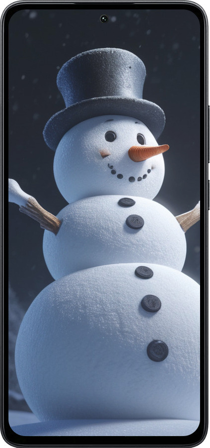 Силиконовый чехол Снеговик для Xiaomi Poco M7 Pro 5G - 5826u-3942 изображение 