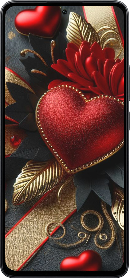 Силиконовый чехол Сердечки v2 для Xiaomi Poco M7 Pro 5G - 5832u-3942 изображение 