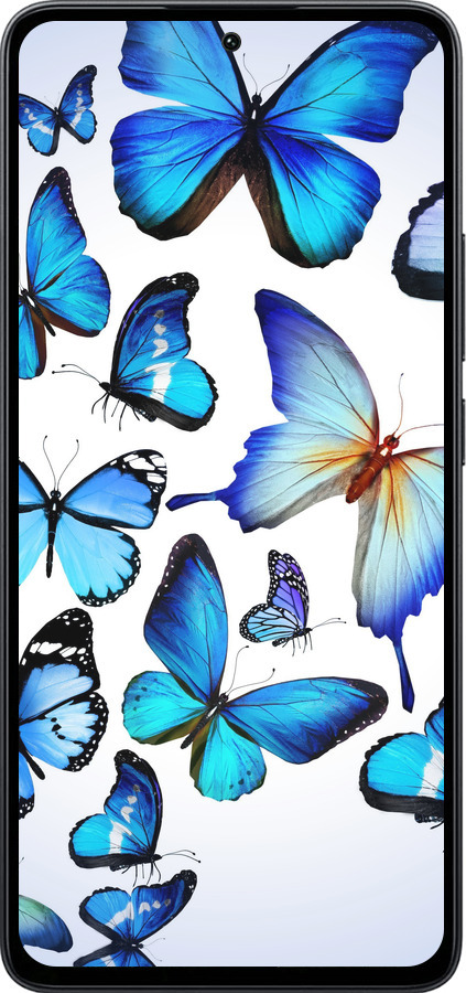 Силиконовый чехол Бабочки для Xiaomi Poco M7 Pro 5G - 6023u-3942 изображение 