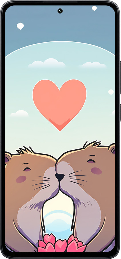 Силіконовий чехол Капібара кохання для Xiaomi Poco M7 Pro 5G - 6027u-3942 изображение 