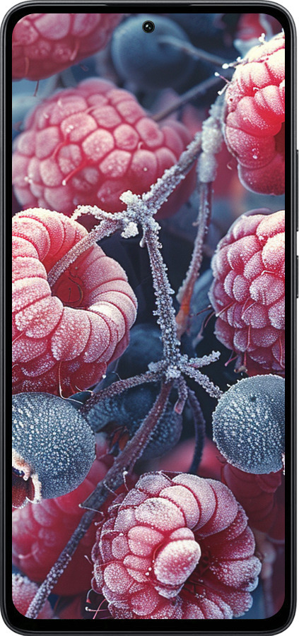 Силиконовый чехол Морозные ягоды для Xiaomi Poco M7 Pro 5G - 6033u-3942 изображение 