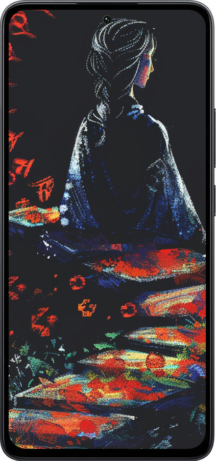 Силиконовый чехол Мечтательная девушка для Xiaomi Poco M7 Pro 5G - 6042u-3942 изображение 