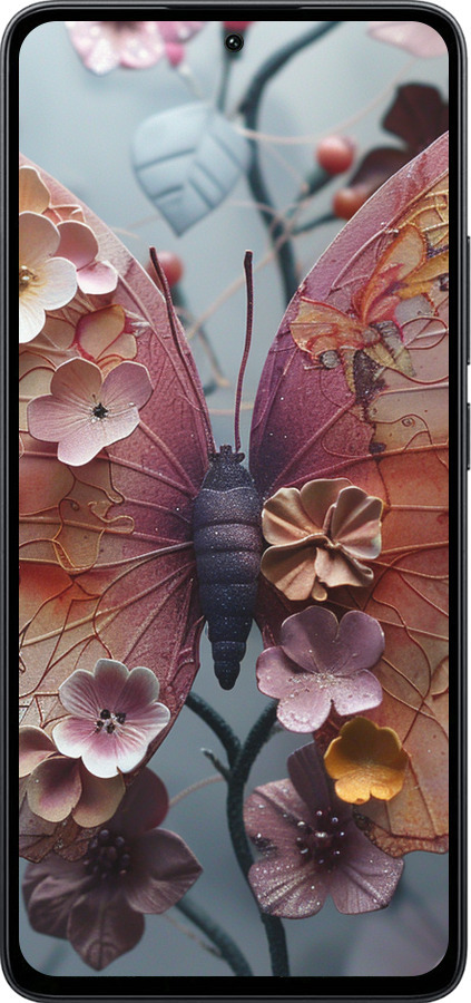 Силиконовый чехол Fairy Butterfly для Xiaomi Poco M7 Pro 5G - 6048u-3942 изображение 