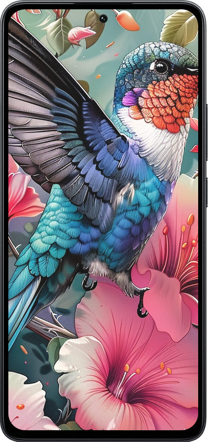 Силиконовый чехол Сказочная колибри для Xiaomi Poco M7 Pro 5G - 6051u-3942 изображение 