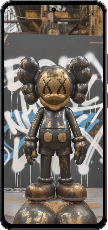 Силиконовый чехол Bronze kaws v3 для Xiaomi Poco M7 Pro 5G - 6099u-3942 изображение 