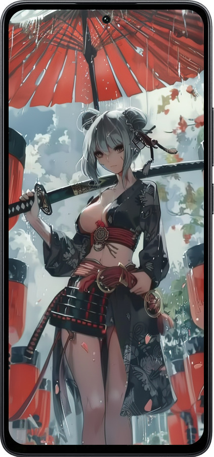 Силиконовый чехол Гейша-воин для Xiaomi Poco M7 Pro 5G - 6124u-3942 изображение 