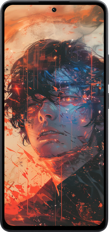 Силиконовый чехол Лицо в пламени для Xiaomi Poco M7 Pro 5G - 6127u-3942 изображение 