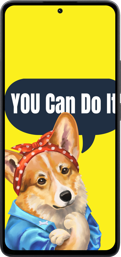 Силиконовый чехол чехол с корги You Can Do It для Xiaomi Poco M7 Pro 5G - 6184u-3942 изображение 