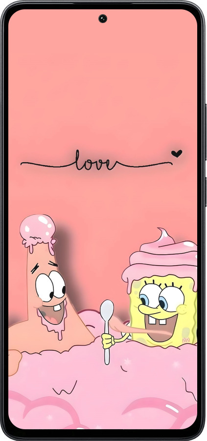 Силиконовый чехол Спанч Боб для Xiaomi Poco M7 Pro 5G - 6282u-3942 изображение 