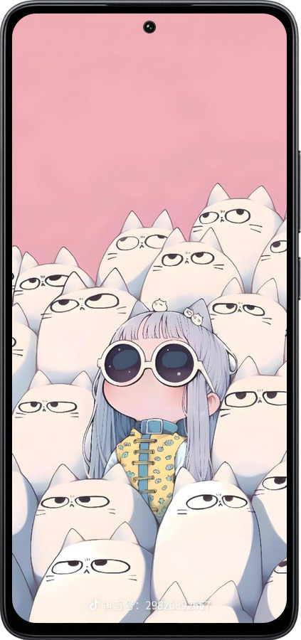 Силиконовый чехол Малышка с котами для Xiaomi Poco M7 Pro 5G - 6295u-3942 изображение 
