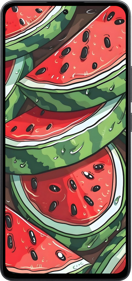Силиконовый чехол Арбуз для Xiaomi Poco M7 Pro 5G - 6315u-3942 изображение 