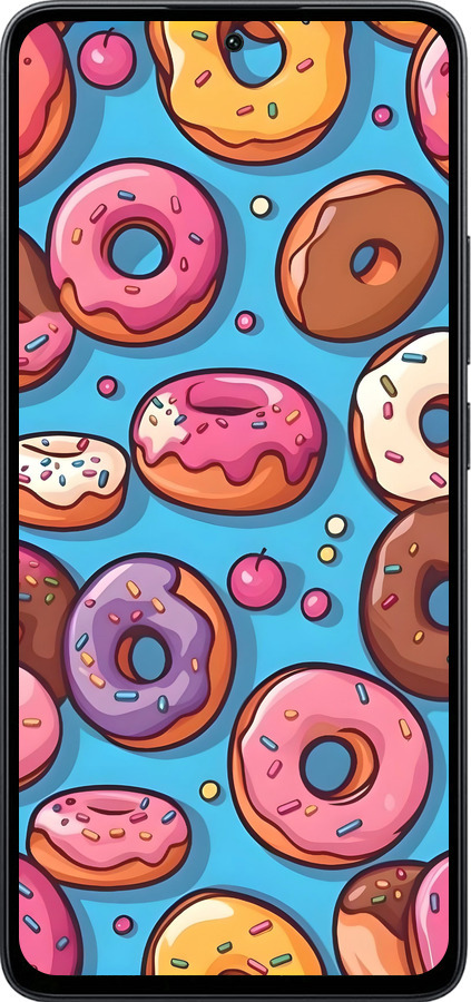 Силиконовый чехол Пончики для Xiaomi Poco M7 Pro 5G - 6318u-3942 изображение 