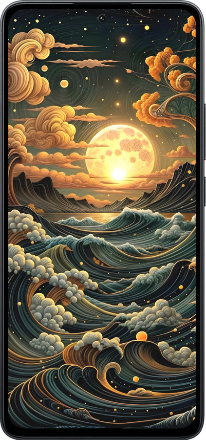 Силиконовый чехол Арт волны для Xiaomi Poco M7 Pro 5G - 6332u-3942 изображение 