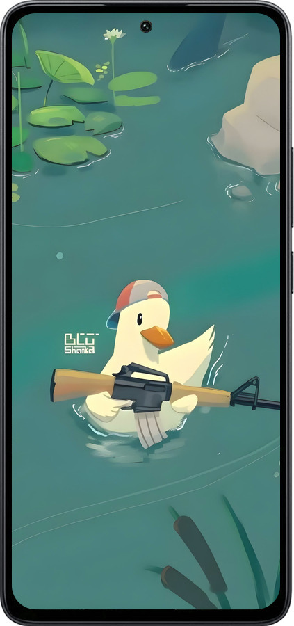 Силиконовый чехол Уточка с автоматом для Xiaomi Poco M7 Pro 5G - 6356u-3942 изображение 