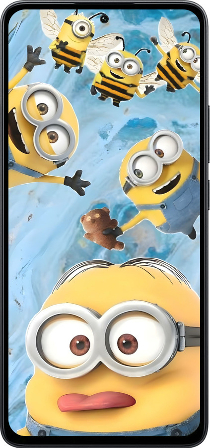 Силиконовый чехол Миньоны для Xiaomi Poco M7 Pro 5G - 6386u-3942 изображение 