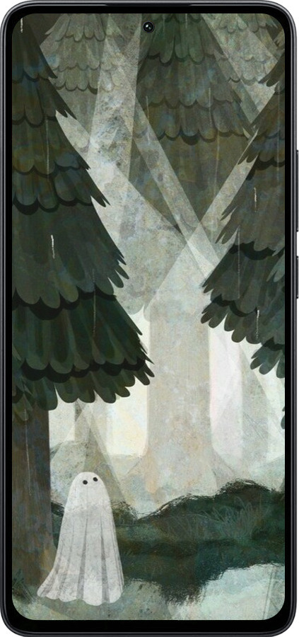 Силиконовый чехол С изображением соснового леса и привидения для Xiaomi Poco M7 Pro 5G - 6420u-3942 изображение 