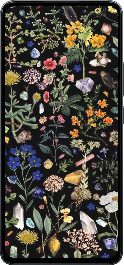 Силиконовый чехол С цветами для Xiaomi Poco M7 Pro 5G - 6422u-3942 изображение 