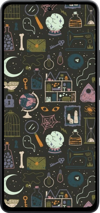 Силиконовый чехол Колдовской принт для Xiaomi Poco M7 Pro 5G - 6425u-3942 изображение 
