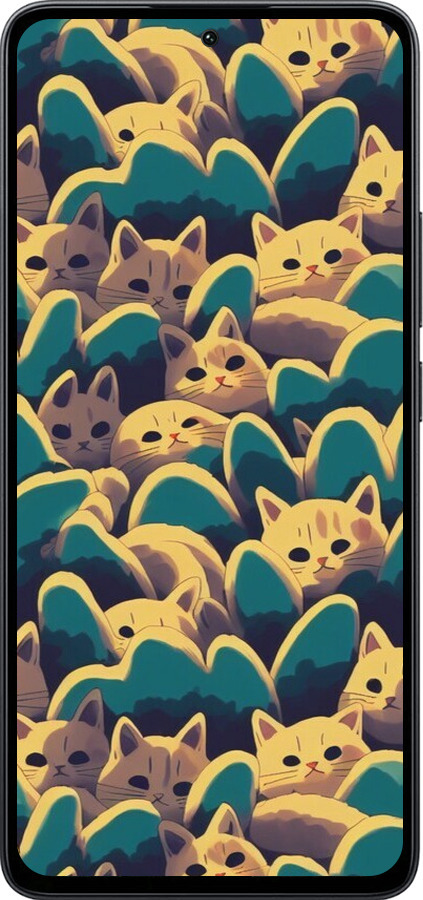 Силиконовый чехол С изображением кошек для Xiaomi Poco M7 Pro 5G - 6429u-3942 изображение 