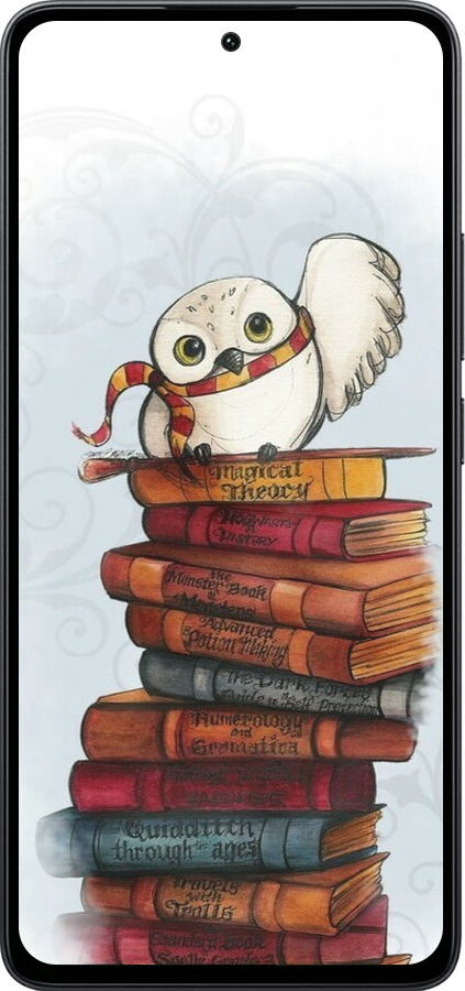 Силиконовый чехол Сова и книги для Xiaomi Poco M7 Pro 5G - 6436u-3942 изображение 