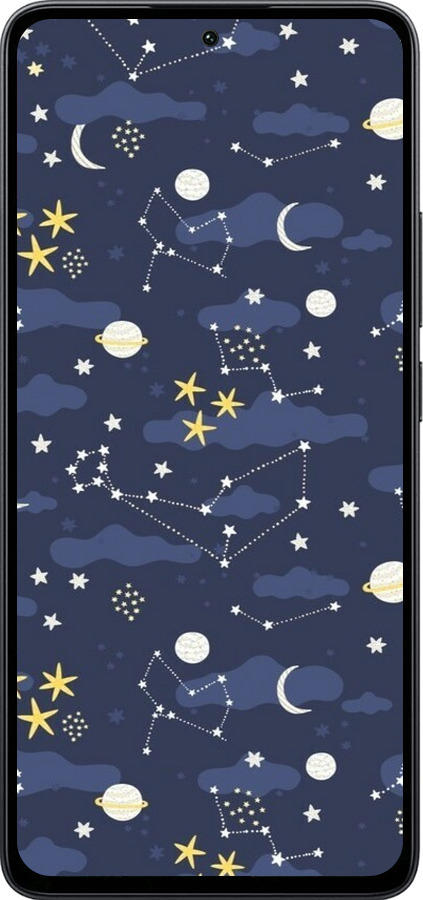 Силиконовый чехол Астрономический узор. Милый дизайн мультяшной вселенной для Xiaomi Poco M7 Pro 5G - 6446u-3942 изображение 