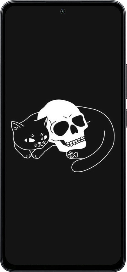 Силіконовий чехол Із зображенням кота та черепа для Xiaomi Poco M7 Pro 5G - 6491u-3942 изображение 