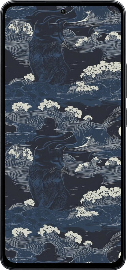 Силіконовий чехол Морська тематика у стилі арт-деко для Xiaomi Poco M7 Pro 5G - 6520u-3942 изображение 