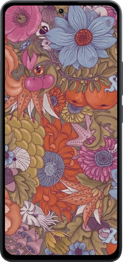 Силіконовий чехол Абстрактні  квіти для Xiaomi Poco M7 Pro 5G - 6526u-3942 изображение 