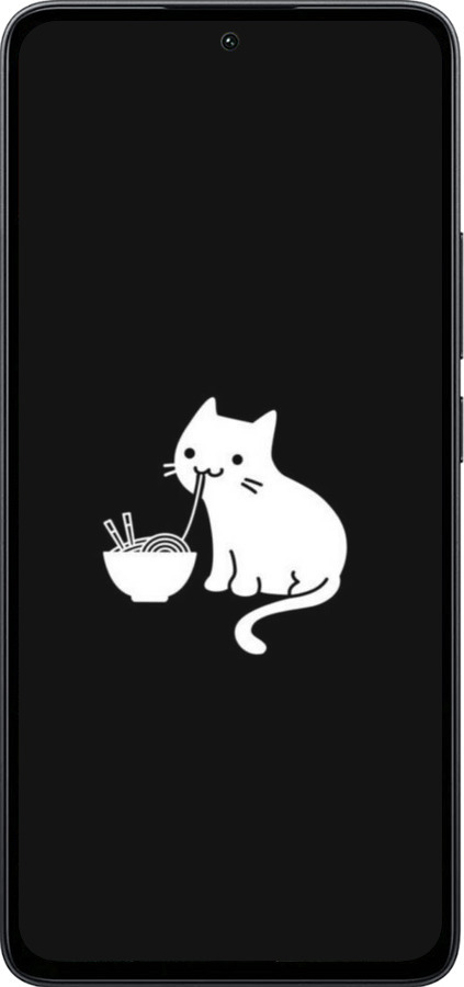 Силиконовый чехол С милым котом на черном фоне для Xiaomi Poco M7 Pro 5G - 6528u-3942 изображение 