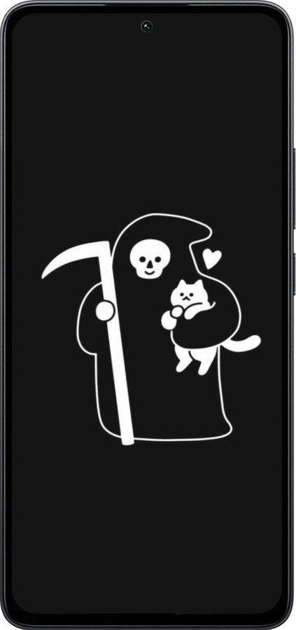 Силиконовый чехол Минималистичный арт: смерть и кошка для Xiaomi Poco M7 Pro 5G - 6529u-3942 изображение 