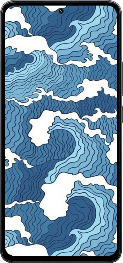 Силиконовый чехол Абстрактный рисунок морских волн для Xiaomi Poco M7 Pro 5G - 6538u-3942 изображение 