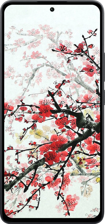Силиконовый чехол Цветущий куст для Xiaomi Poco M7 Pro 5G - 831u-3942 изображение 