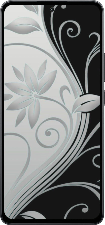 Силиконовый чехол Цветы на чёрно-белом фоне для Xiaomi Poco M7 Pro 5G - 840u-3942 изображение 