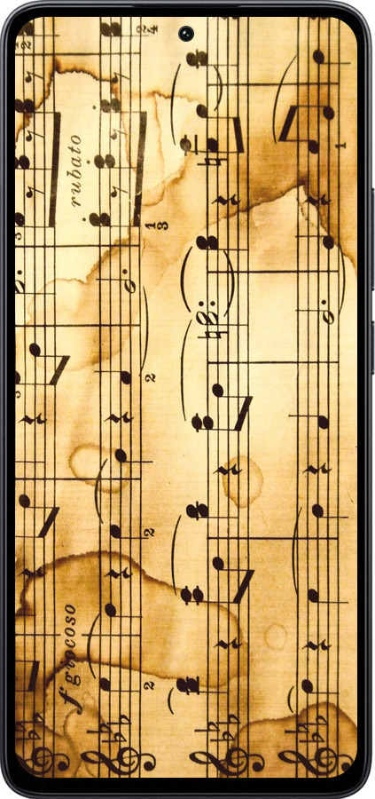 Силиконовый чехол Ноты для Xiaomi Poco M7 Pro 5G - 905u-3942 изображение 