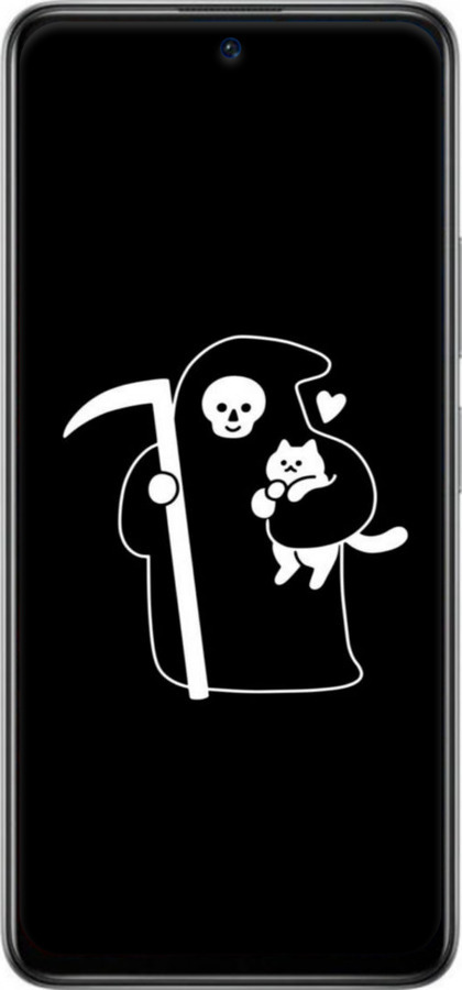 Силиконовый чехол Минималистичный арт: смерть и кошка для Xiaomi Poco X3 GT - 6529u-2511 изображение 