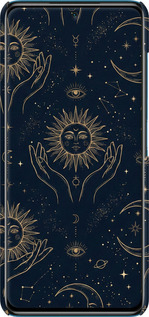 3D пластиковый матовый чехол Celestial Harmony: Sun & Moon Gold Mystic Pattern для Xiaomi Poco X3 - 6778m-2073 изображение 