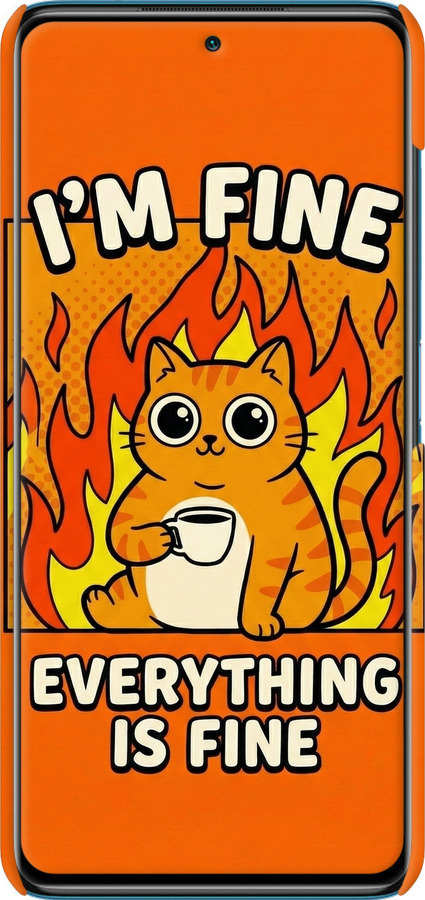 3D пластиковий матовий чехол Funny Cat для Xiaomi Poco X3 Pro - 6786m-2938 изображение 