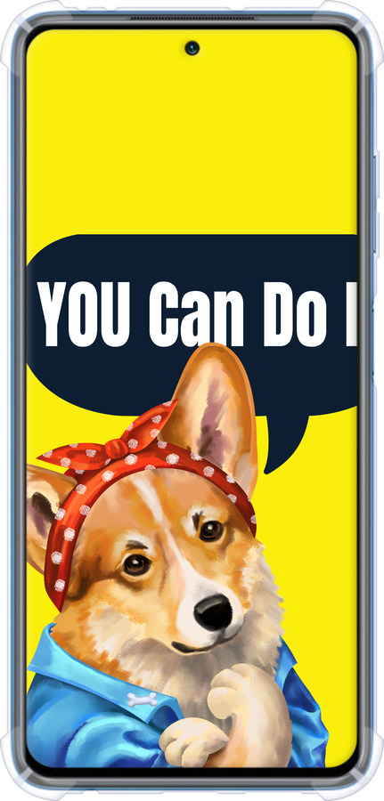 Силикон с усиленными углами чехол чехол с корги You Can Do It для Xiaomi Poco X3 Pro - 6184sp-2938 изображение 