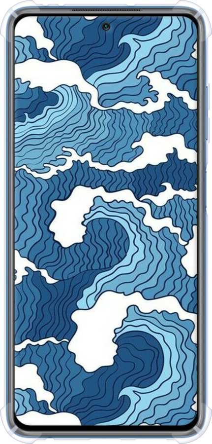 Силикон с усиленными углами чехол Абстрактный рисунок морских волн для Xiaomi Poco X3 Pro - 6538sp-2938 изображение 
