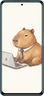 2D пластиковый чехол Funny Capybara CEO Working для Xiaomi Poco X3 Pro - 6777t-2938 изображение 