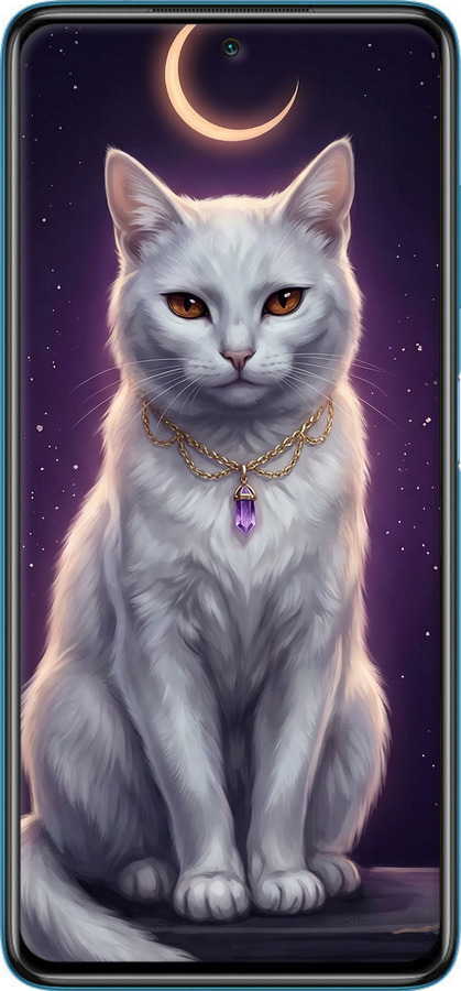 2D пластиковий чехол Mystic White Cat Gothic Dark Purple Gold для Xiaomi Poco X3 - 6805t-2073 изображение 
