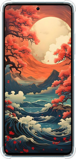 Силикон с усиленными углами чехол Природа японии для Xiaomi Redmi Note 12 Pro Speed - 6327sp-3334 изображение 