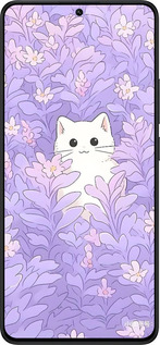 TPU чехол Котик в цветах для Xiaomi Poco X6 PRO - 6390b-3497 изображение 
