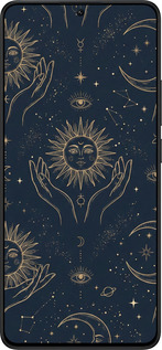 Силиконовый чехол Celestial Harmony: Sun & Moon Gold Mystic Pattern для Xiaomi Poco X6 PRO - 6778u-3497 изображение 