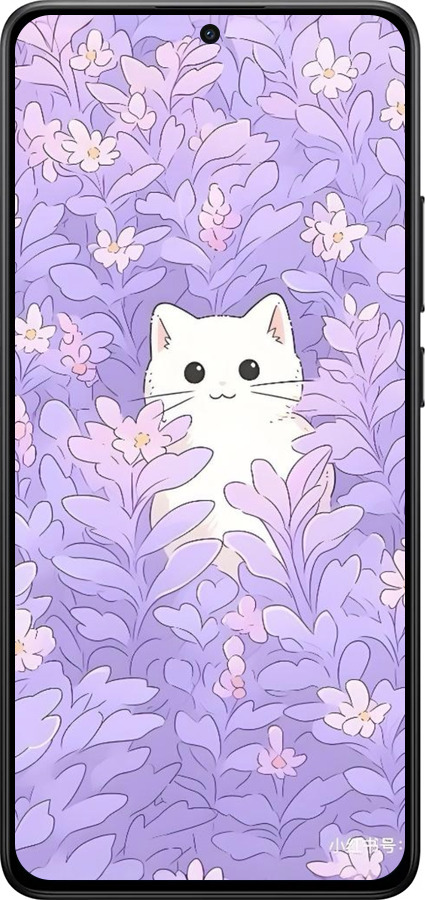 TPU чехол Котик в цветах для Xiaomi Turbo 4 - 6390b-4013 изображение 