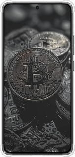 Силикон с усиленными углами чехол Black Bitcoin для Xiaomi Turbo 4 - 6090sp-4013 изображение 