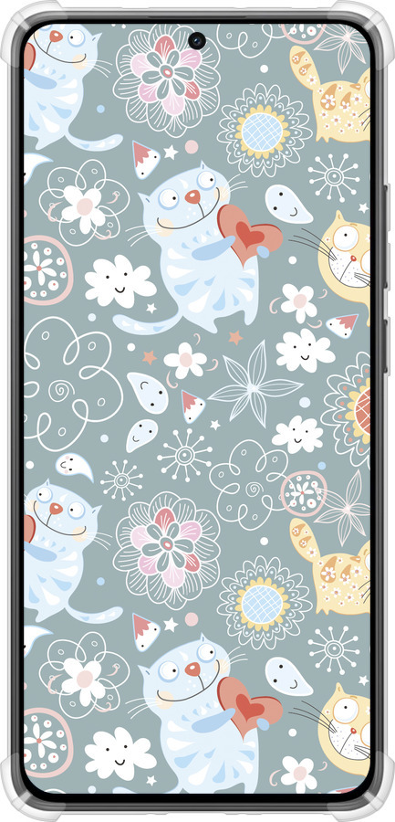 Силикон с усиленными углами чехол Котята v3 для Xiaomi Turbo 4 - 1223sp-4013 изображение 