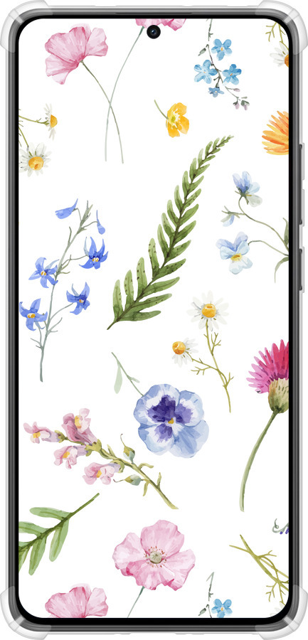 Силикон с усиленными углами чехол Цветочный фон v2 для Xiaomi Turbo 4 - 5472sp-4013 изображение 