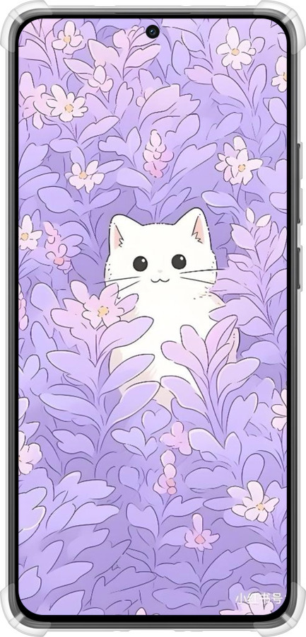 Силикон с усиленными углами чехол Котик в цветах для Xiaomi Turbo 4 - 6390sp-4013 изображение 